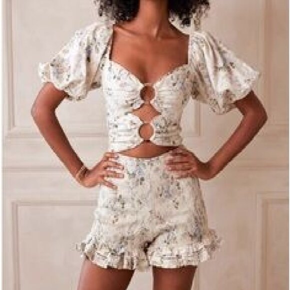 V. Chapman Pants - V. Chapman Floral Cream Jumpsuit